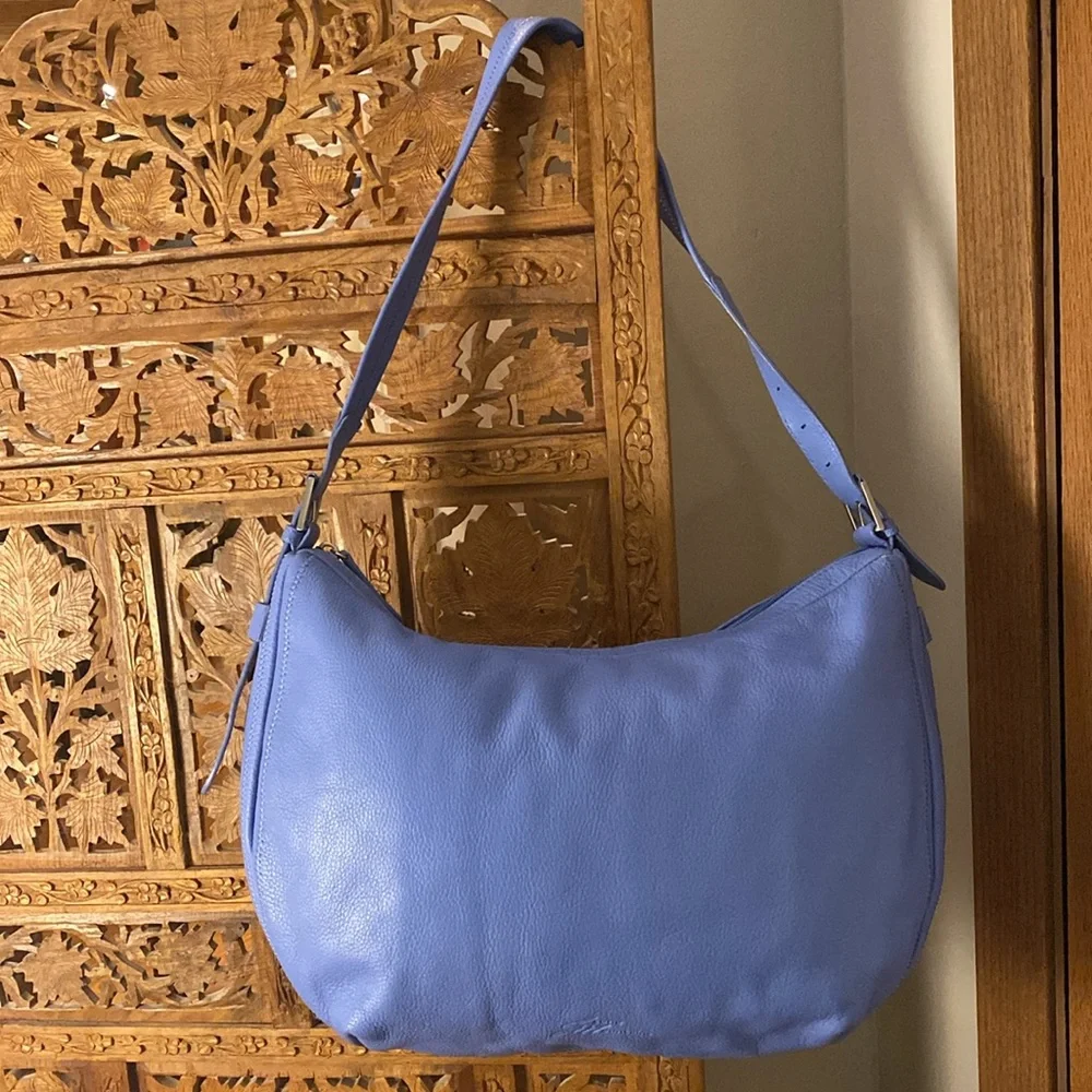 Stone Mountain NWOT Sapphire Blue Pebbled Leather Hobo Shoulder Bag Wedding